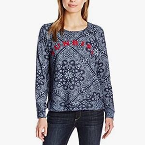 SUNDRY Navy Sunrise Flock Raglan Sweater-M